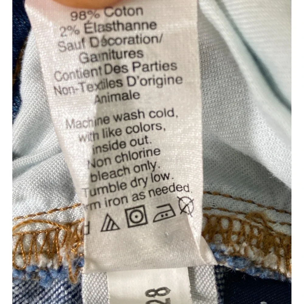 Madewell Slim Boyjean Women's 25‎ Med Blue Stretch Distressed High Rise City